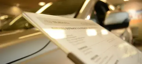 Showroom to a car that is for sale