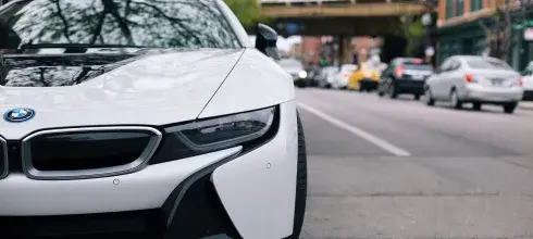 white bmw car