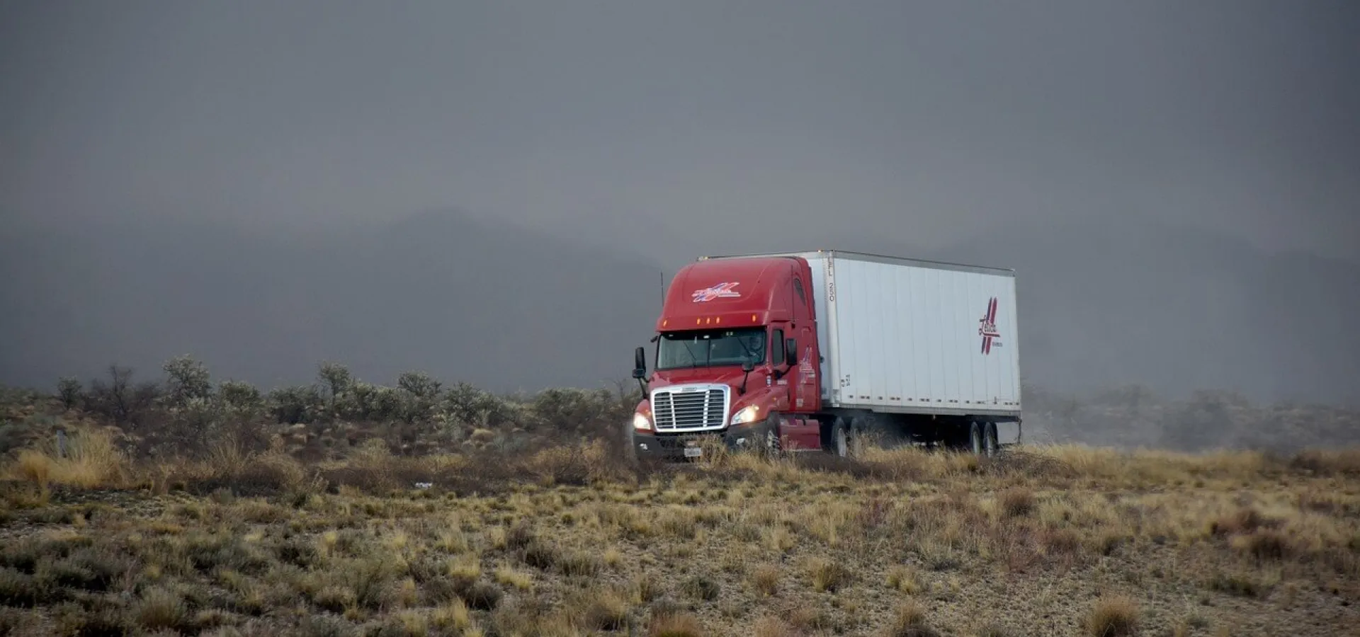 Car carrier moving on the road