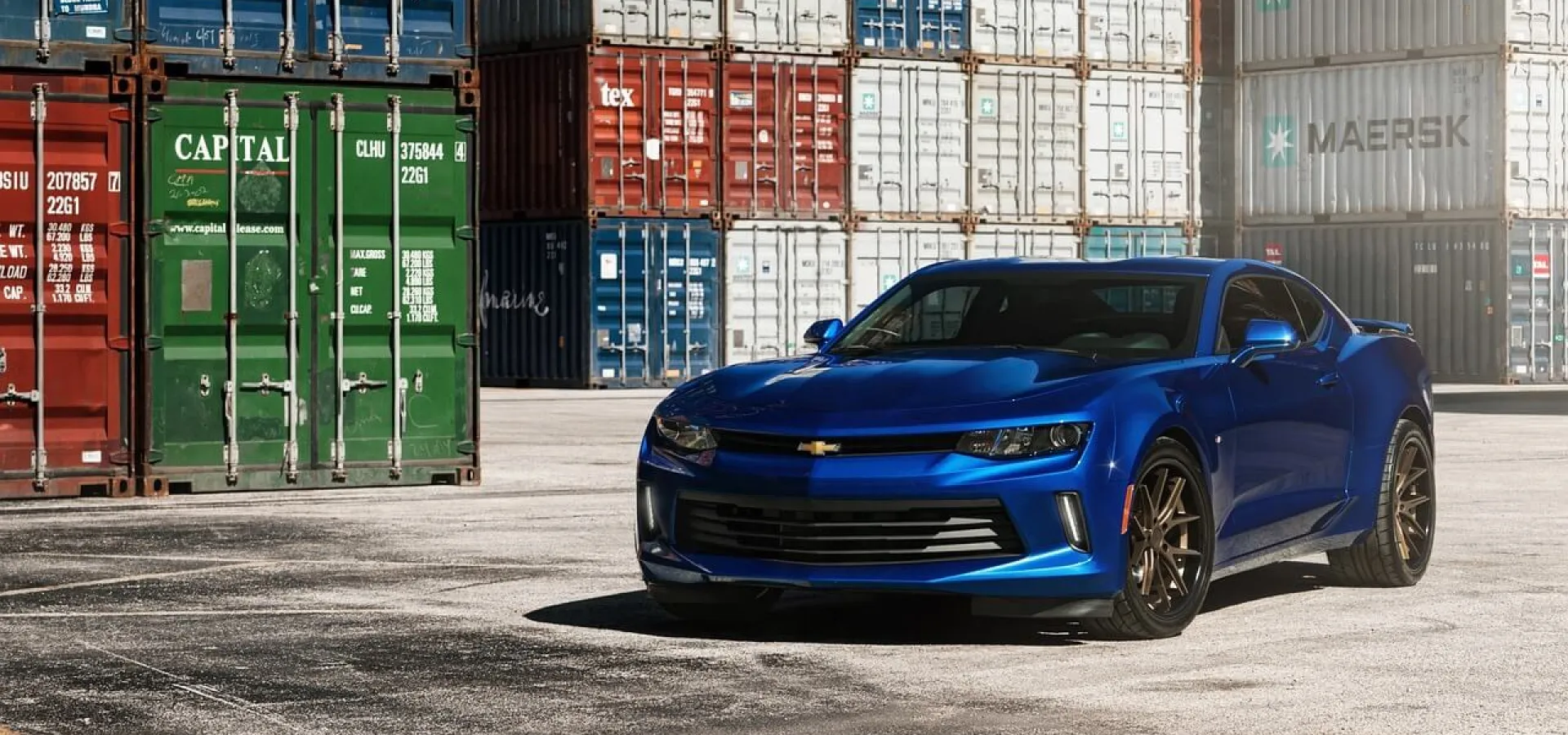 dark blue chevrolet camaro car