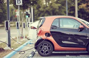Electric car that charges at an electric station