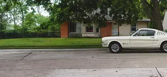 a car parked on the street