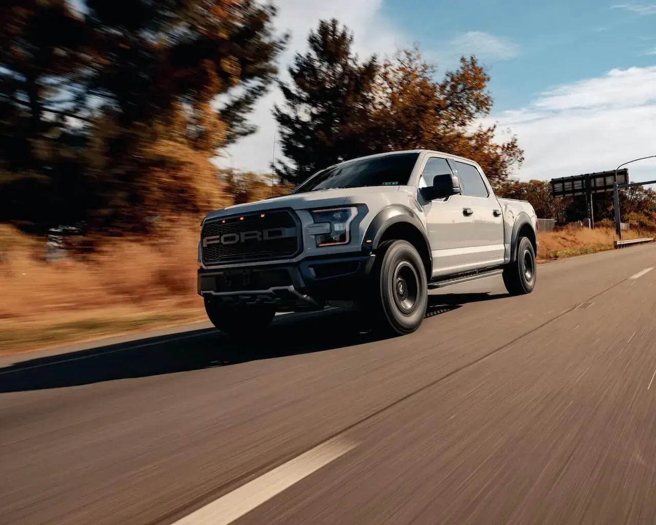 A Ford F-150 Raptor on the Road A Ford F-150 Raptor on the Road