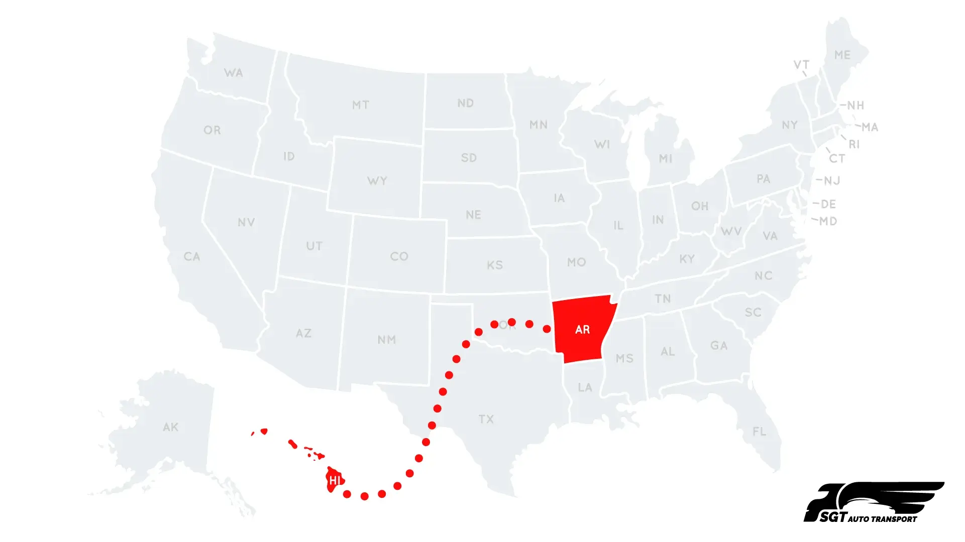 Car Shipping Company from Arkansas to Hawaii