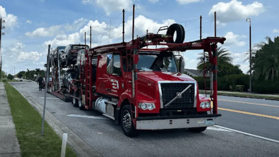 A carrier with cars uploaded A carrier with cars uploaded