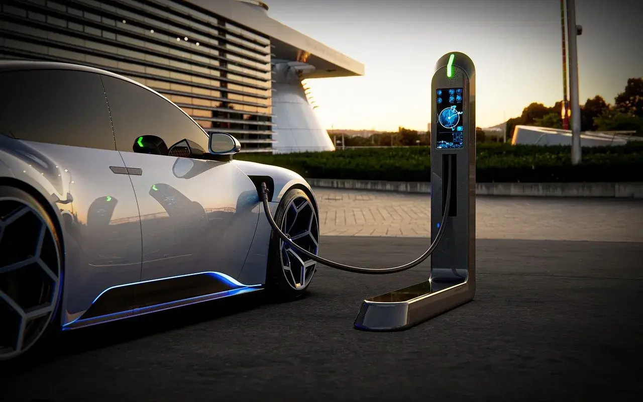 electric car getting charged electric car getting charged