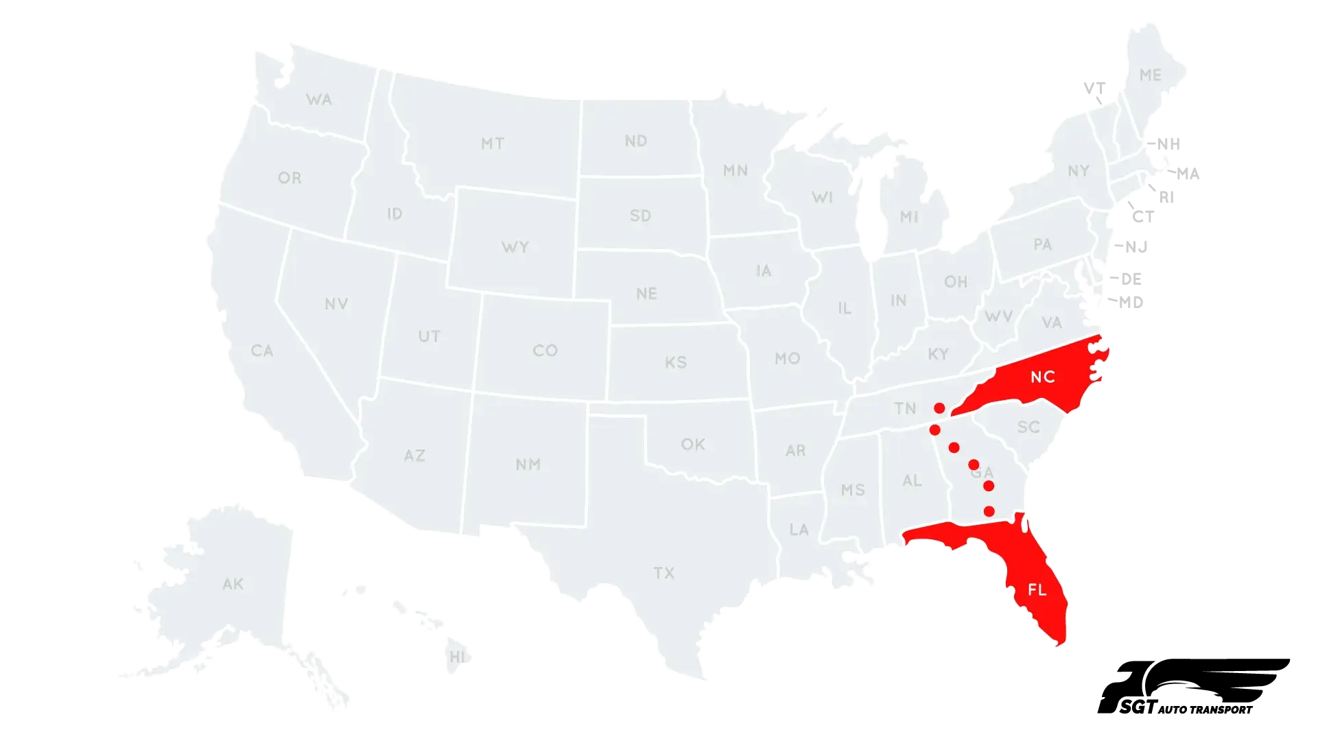 Car Shipping from Florida to North Carolina