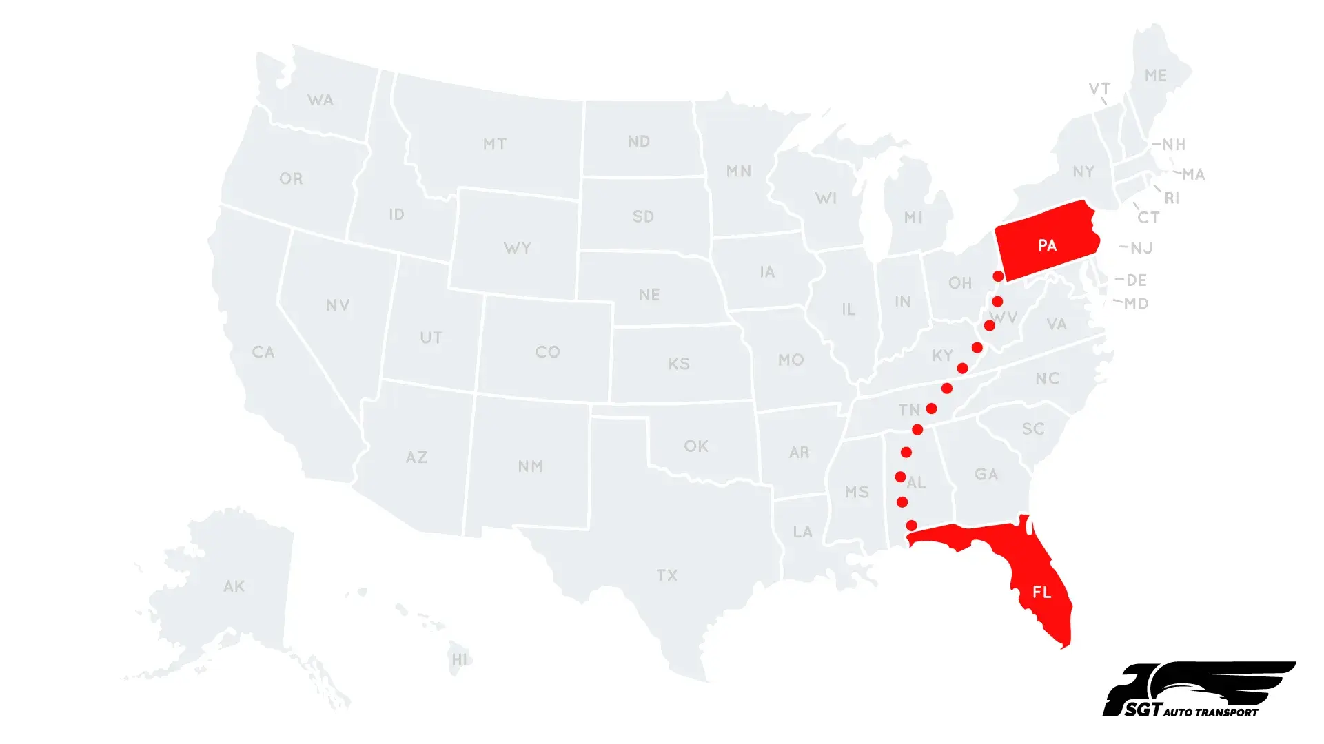 Car Shipping from Florida to Pennsylvania