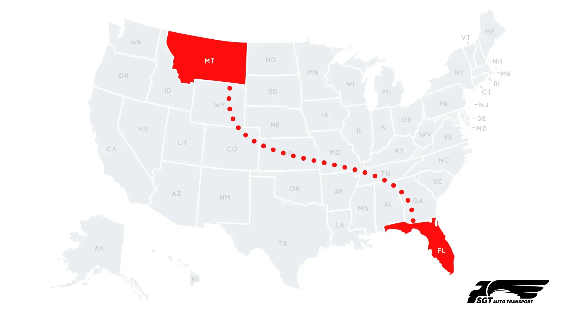 Car Shipping from Montana to Florida