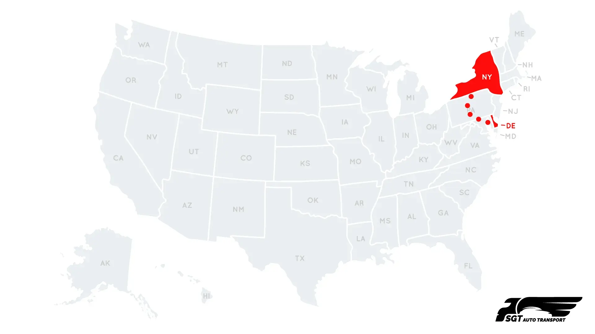 Ship a car from and to New York to Delaware